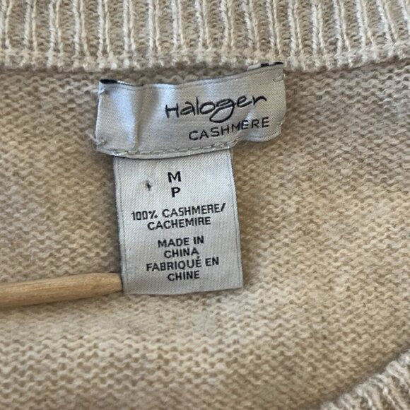 Halogen Womens 100% Cashmere Multicolor Striped Crew Neck Sweater M P Preppy - Picture 5 of 11